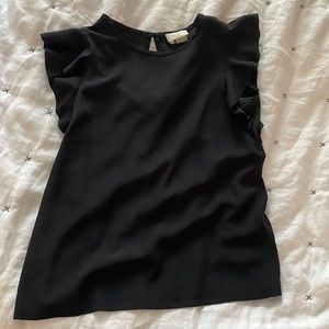 Kate spade black frilly blouse